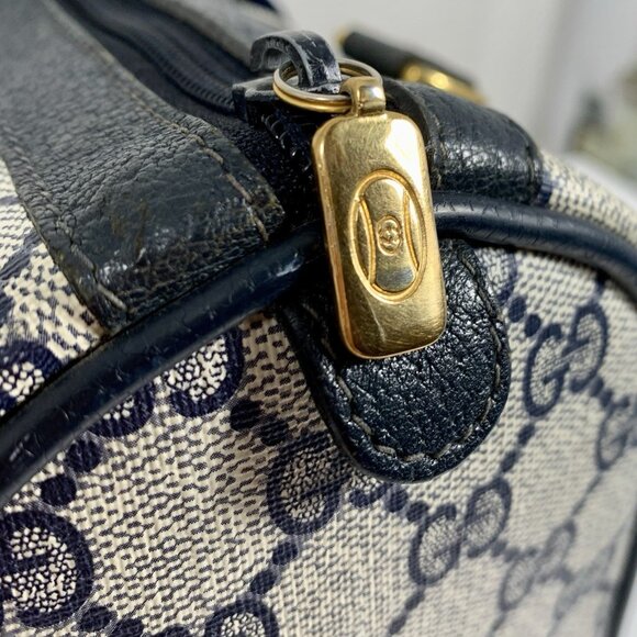 VTG GUCCI Speedy Boston Shoulder Handbag GG Navy Accessory Collection - Picture 13 of 16